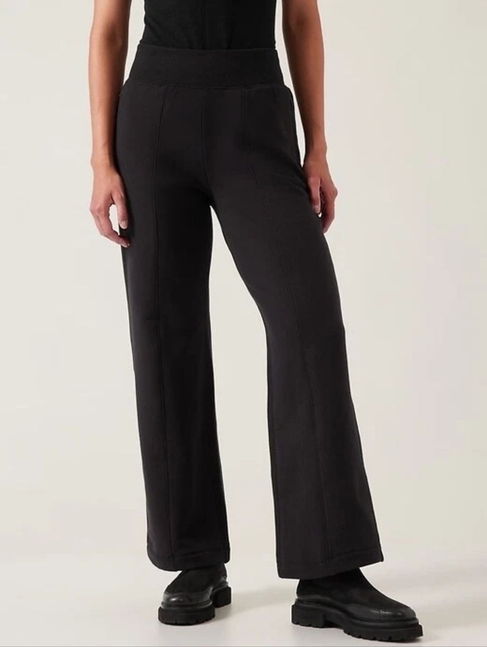 Athleta Retroplush Straight Leg Pant in Black Size XS Petite *Altered*